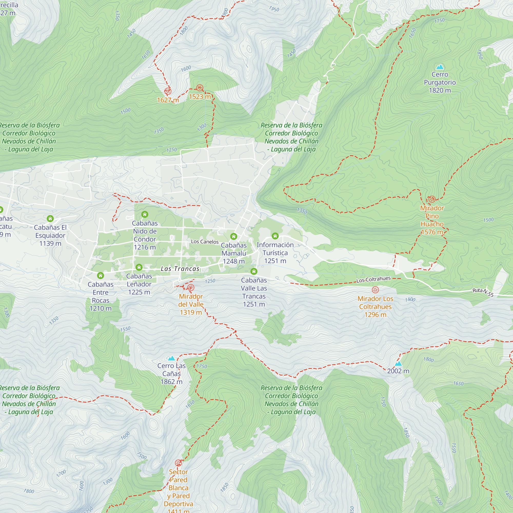 Cabañas Vegmont map