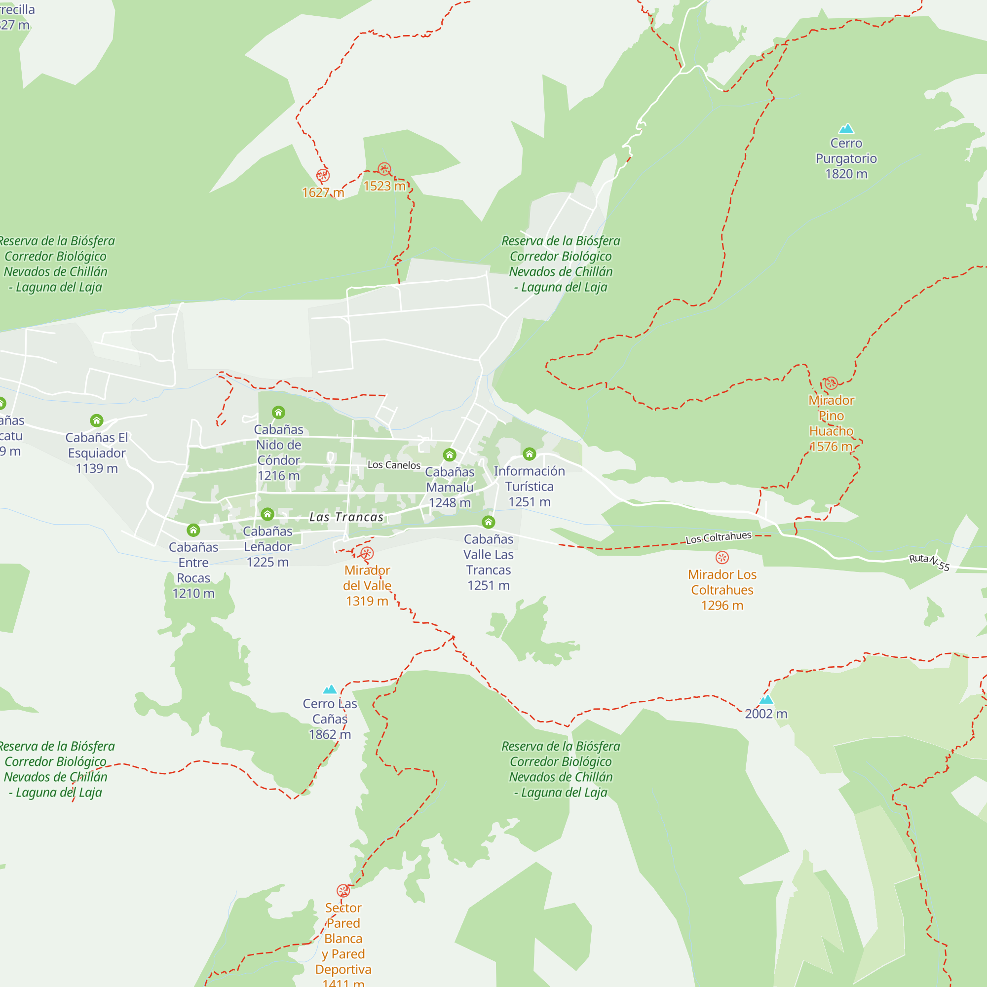 Cabañas Vegmont map