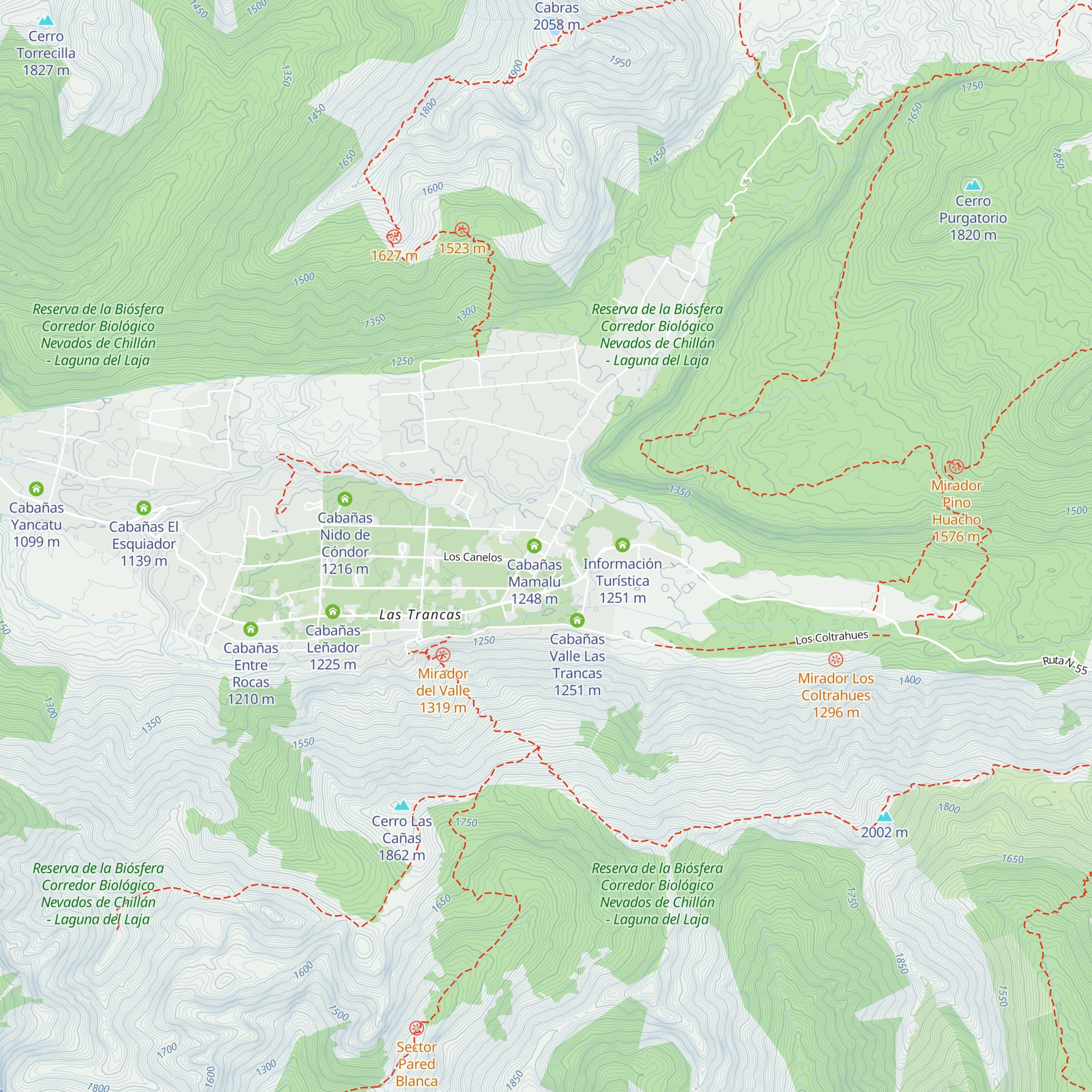 Cabañas Mittenwald map