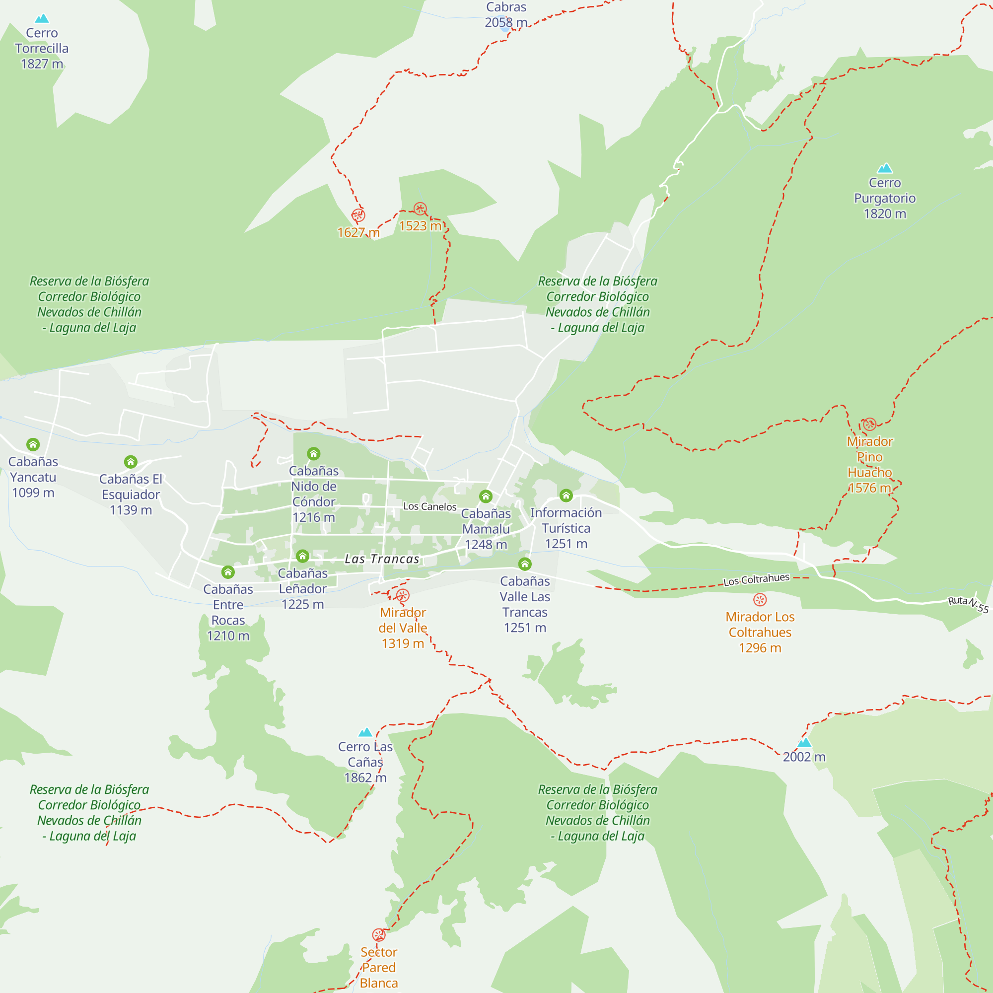 Cabañas Mittenwald map
