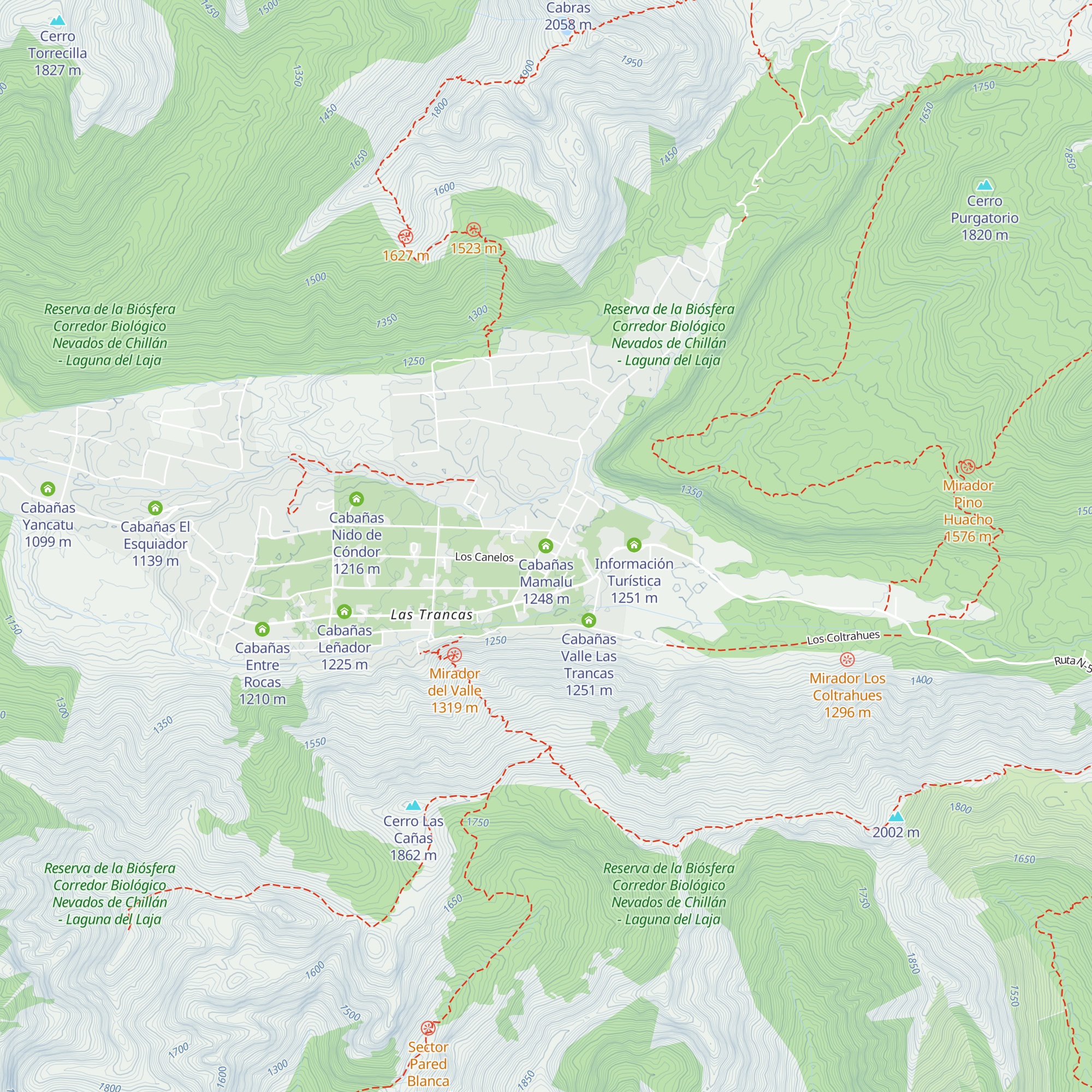 Cabañas Mamalu map