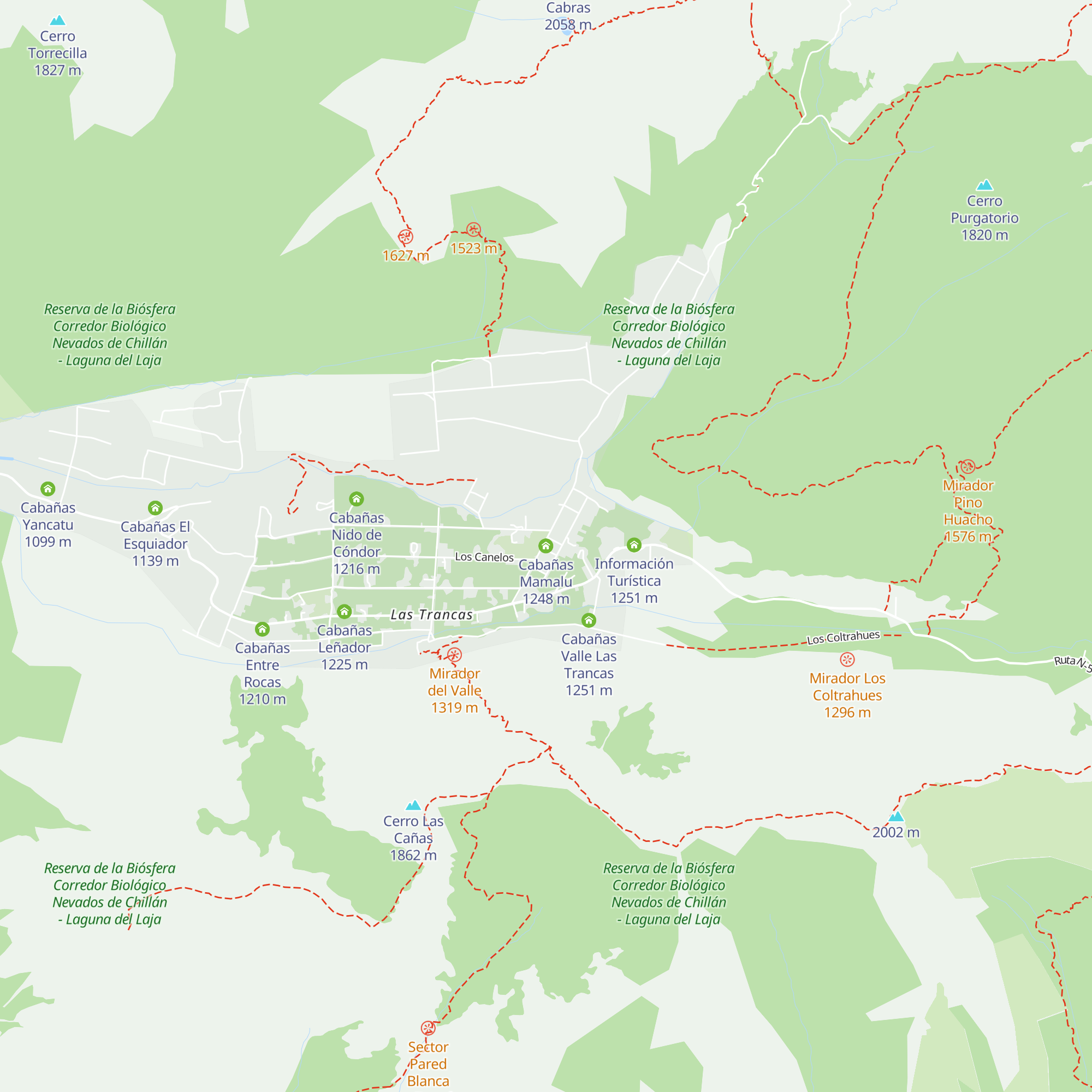 Cabañas Mamalu map