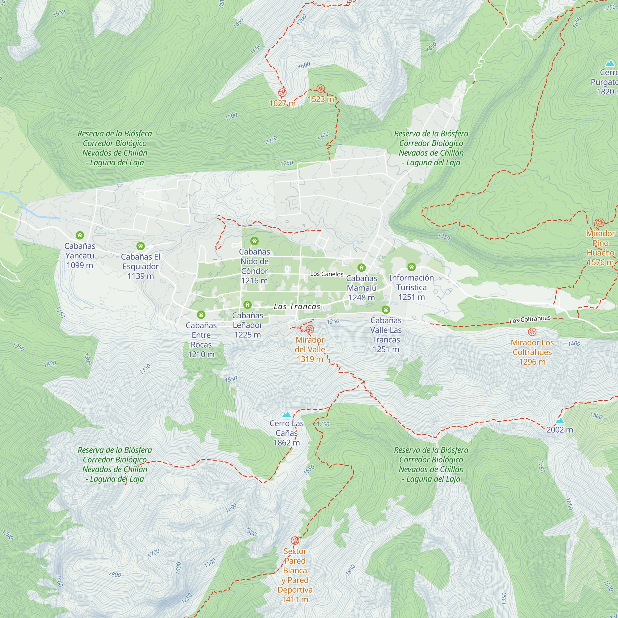 Cabañas Chil'ín map