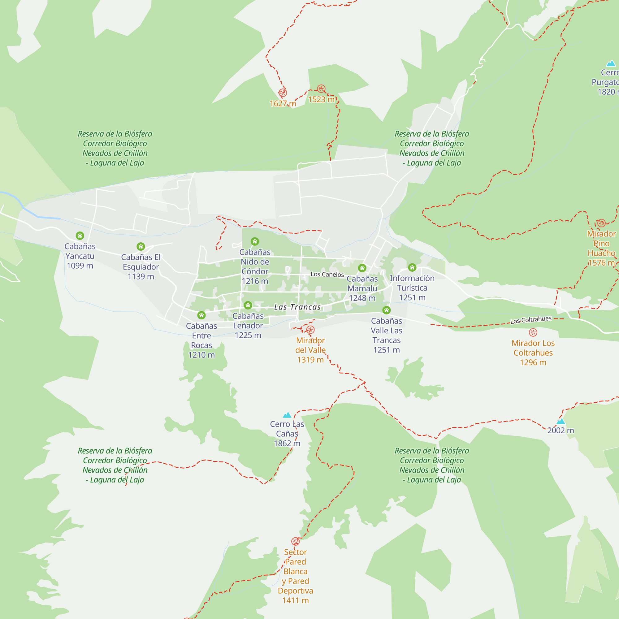 Cabañas Chil'ín map