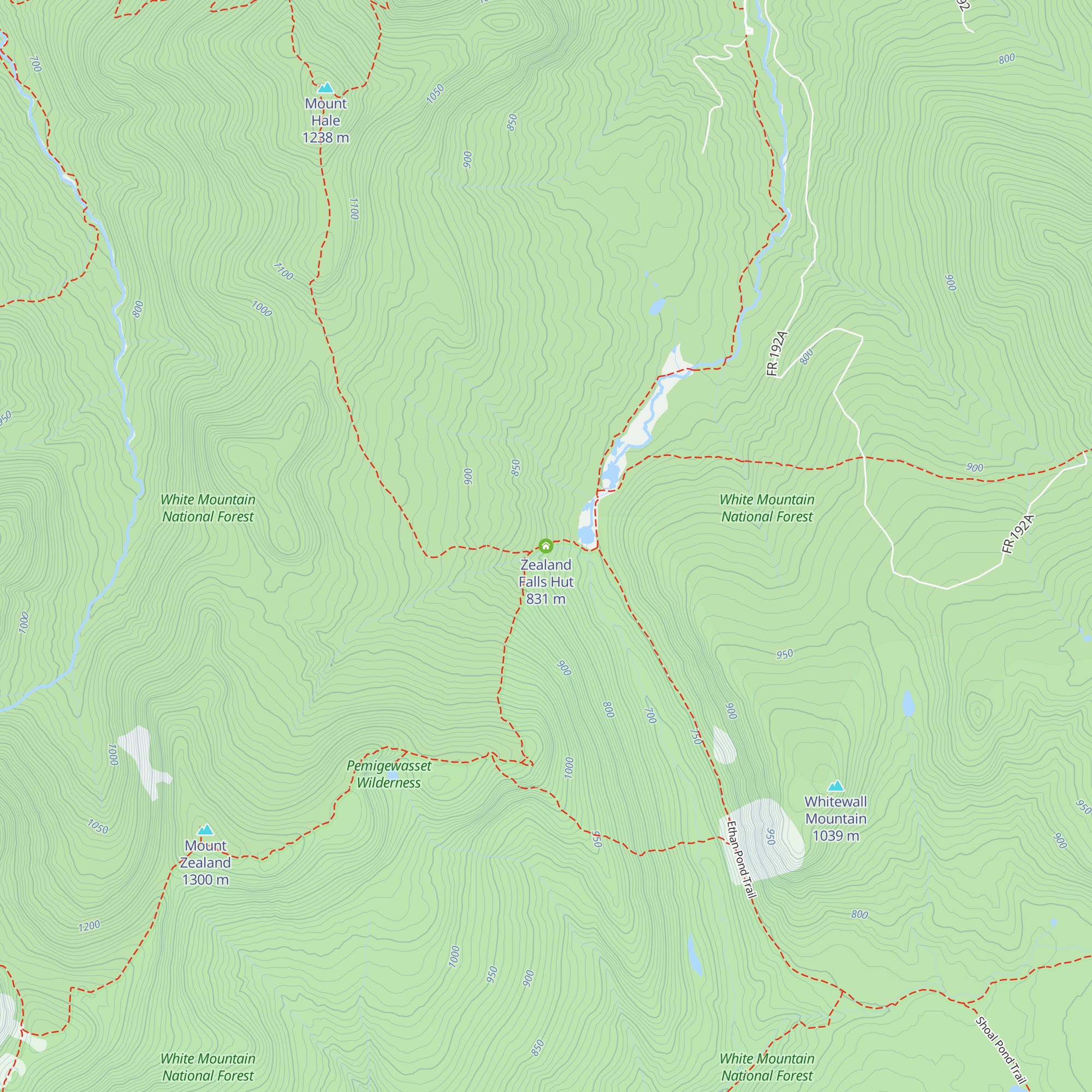 Zealand Falls Hut map