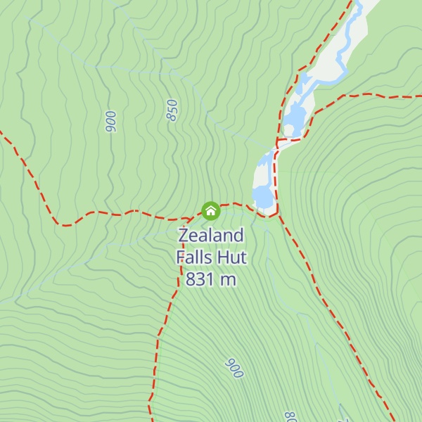 Map of Zealand Falls Hut