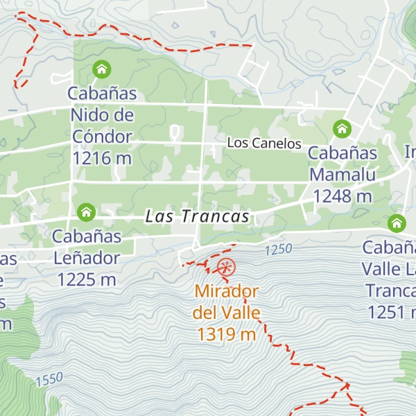 Map of Cabañas Rucahue