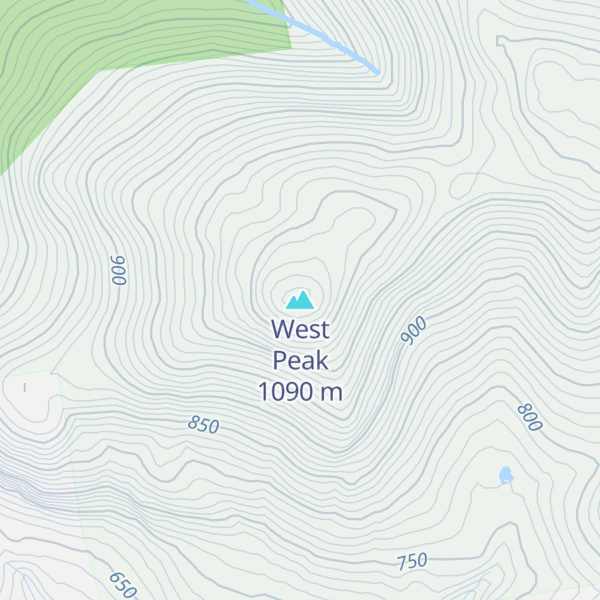 Map of West Peak