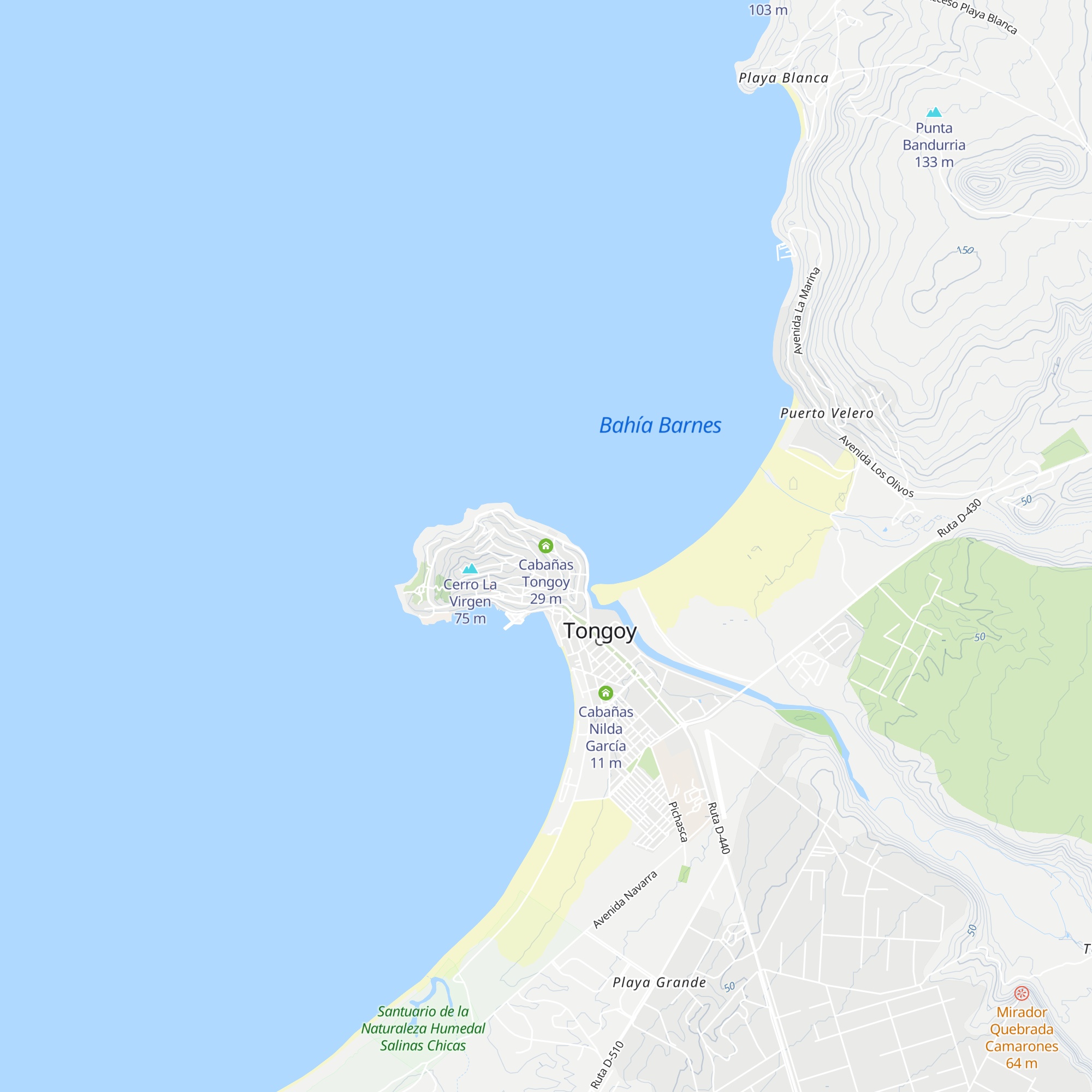 Cabañas Tongoy map