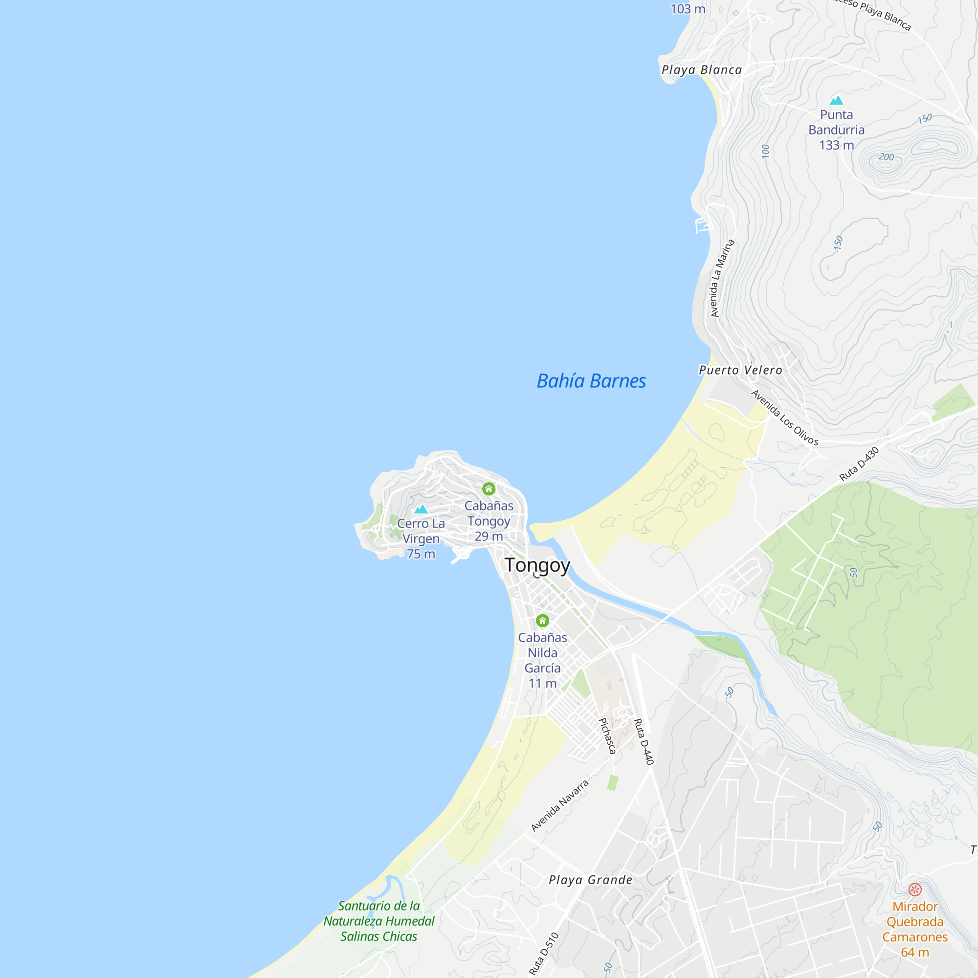 Cabañas Tongoy map