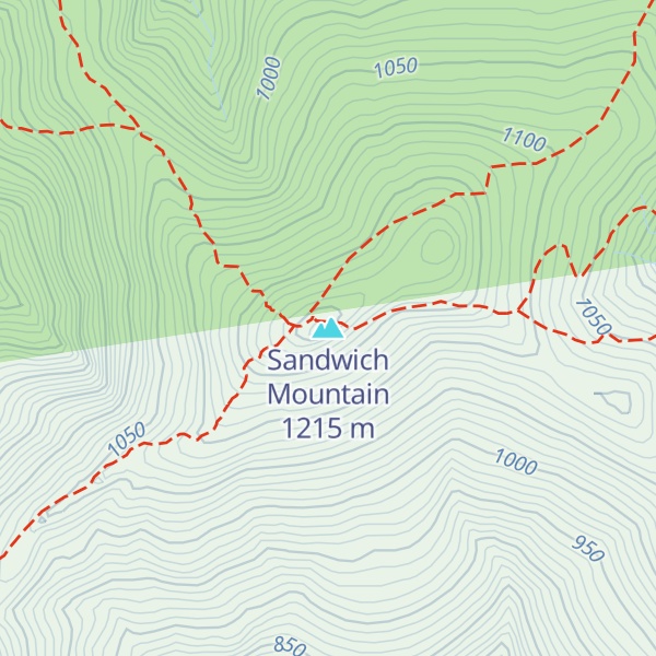 Map of Sandwich Mountain