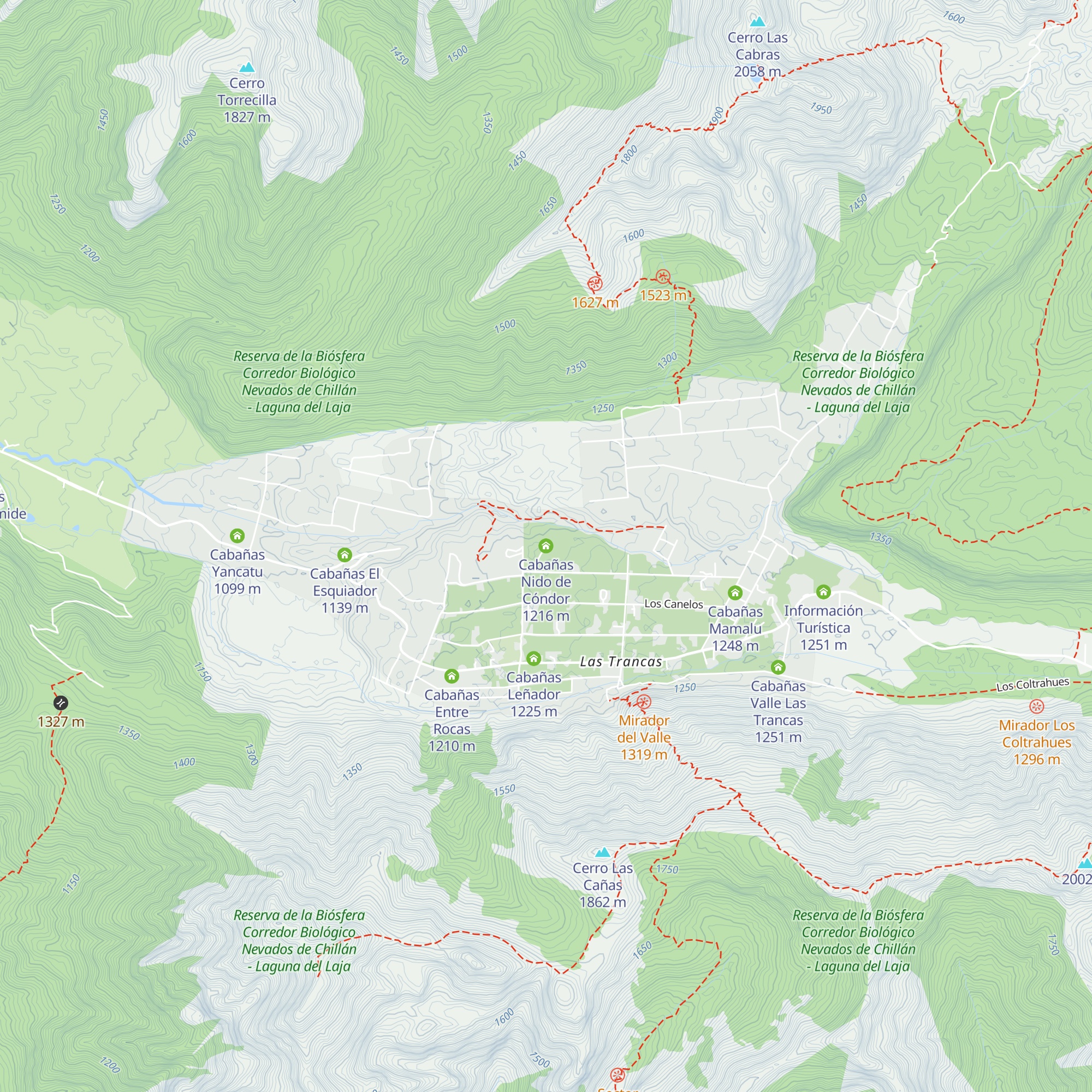 Cabañas Nido de Cóndor map