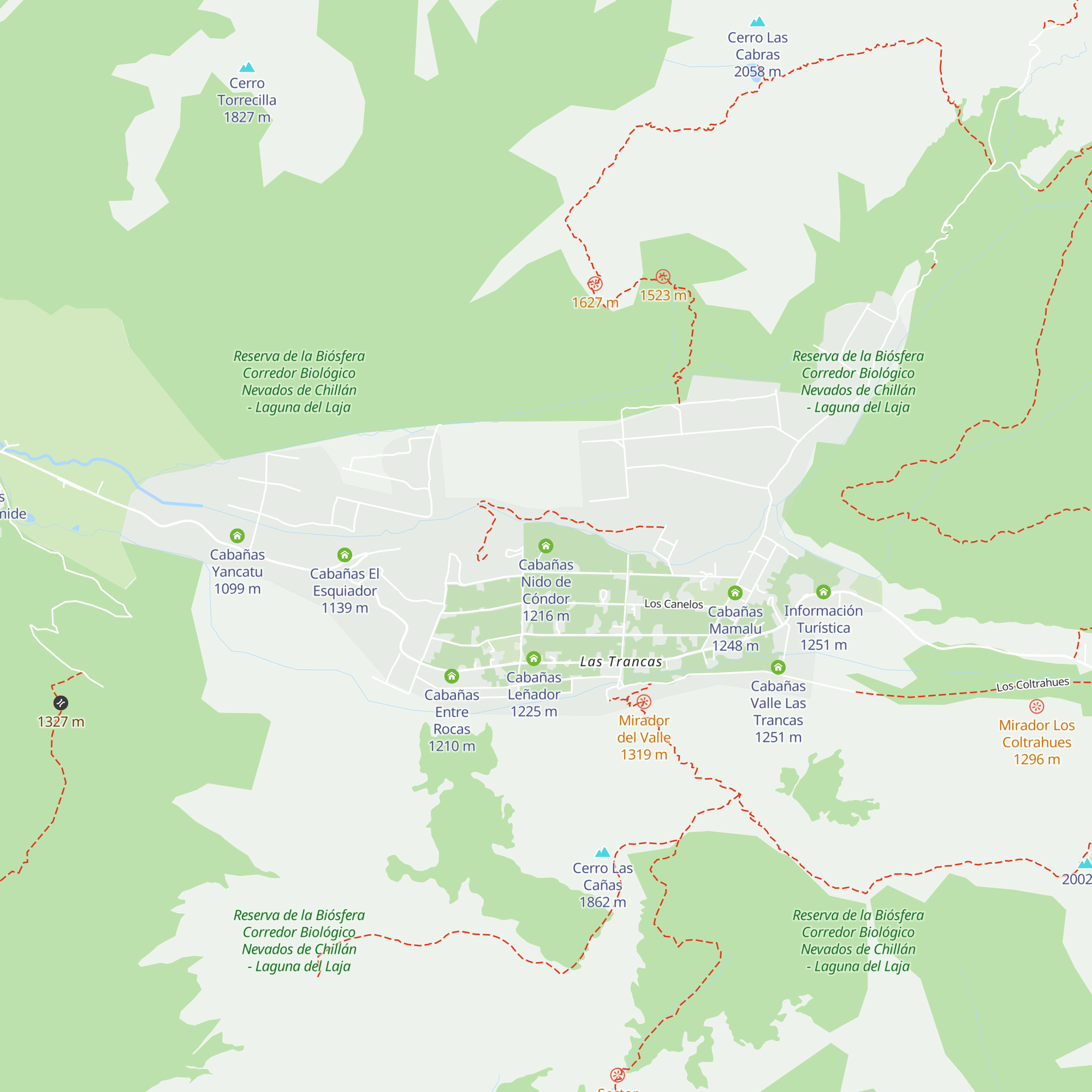 Cabañas Nido de Cóndor map