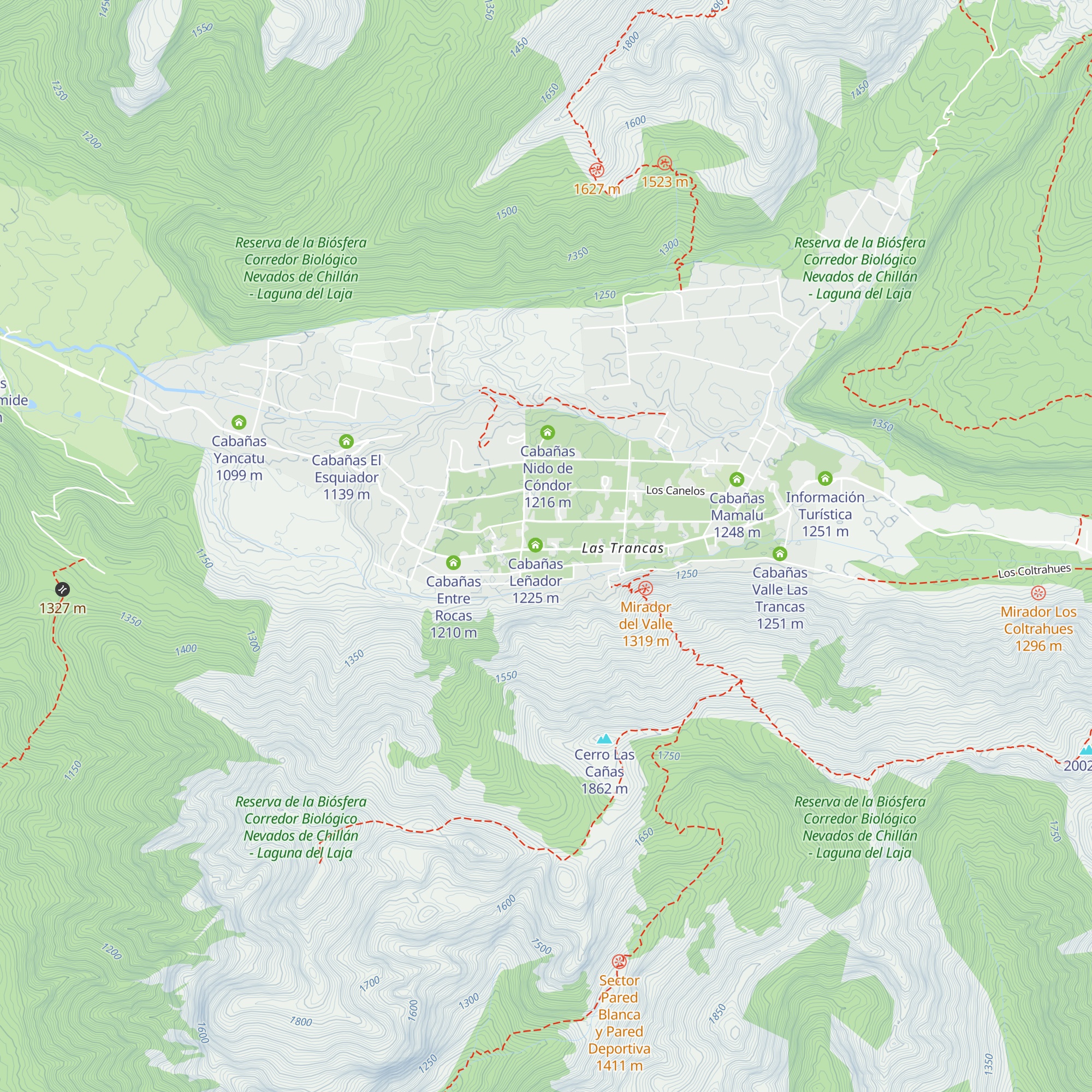 Cabañas Añañukas map