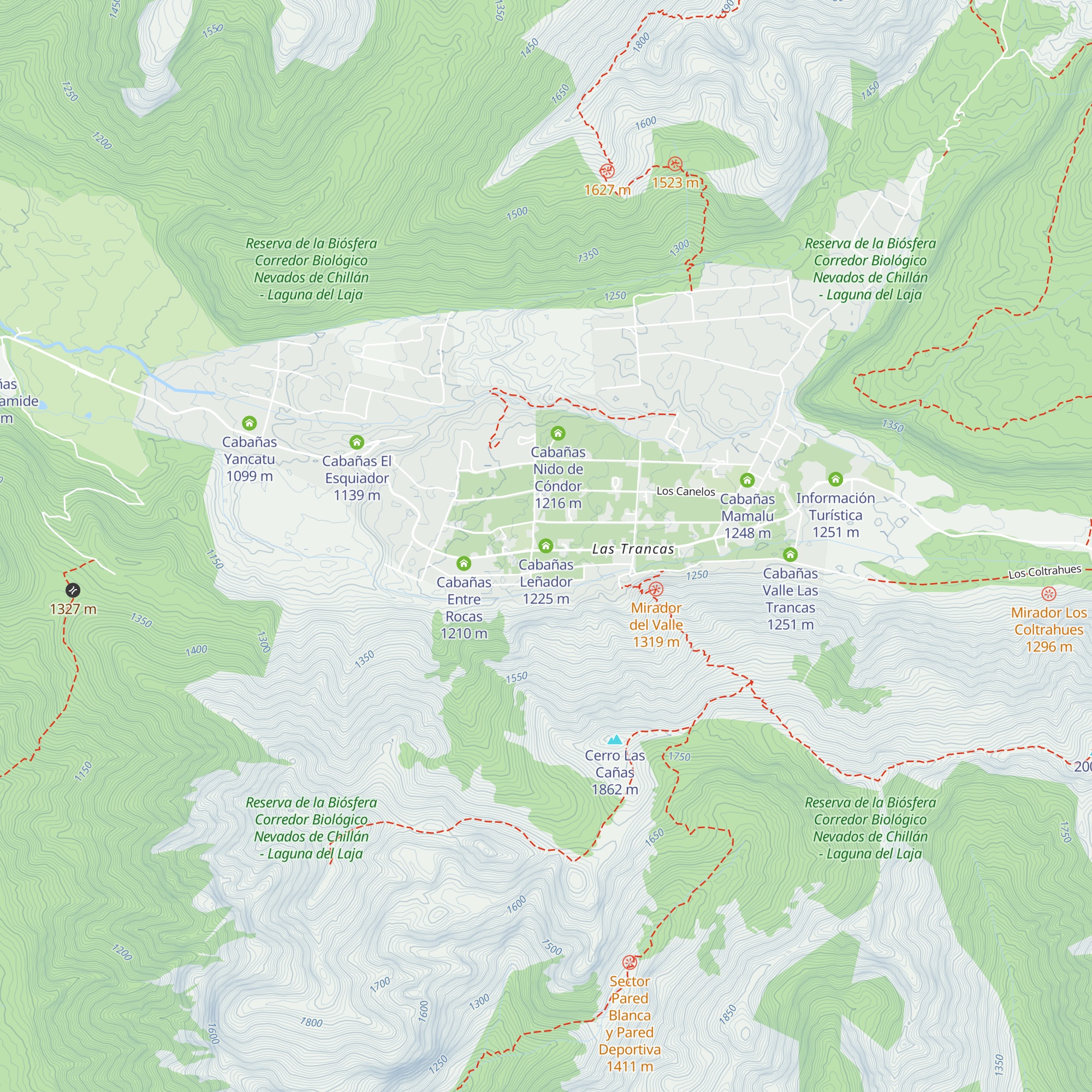 Cabañas Leñador map