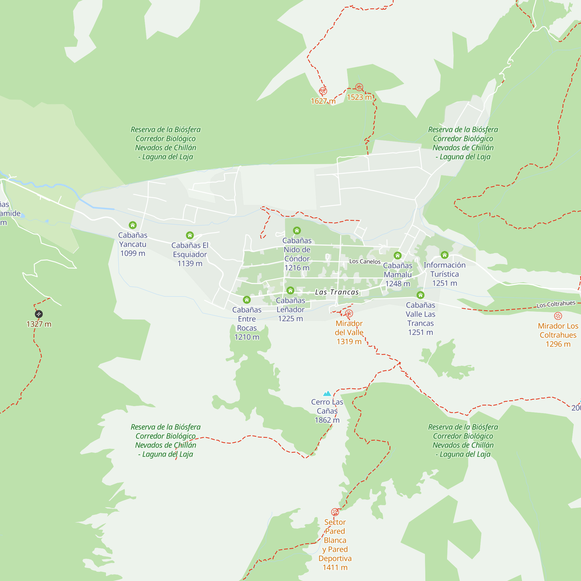 Cabañas Leñador map