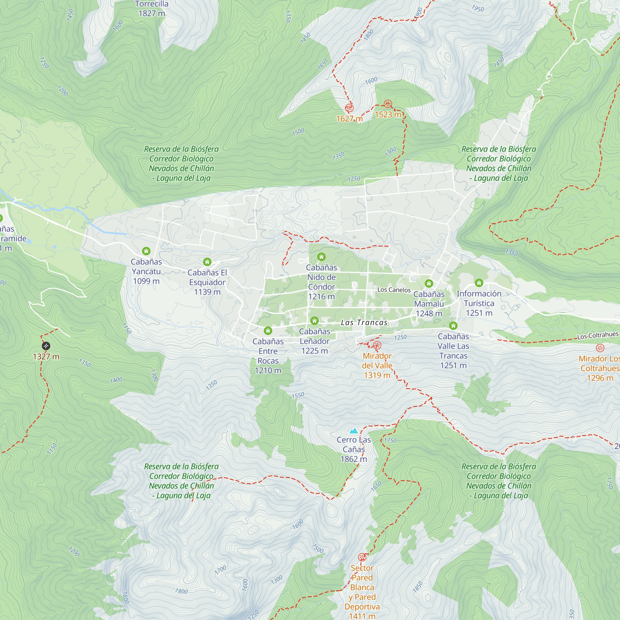 Cabañas Antué map