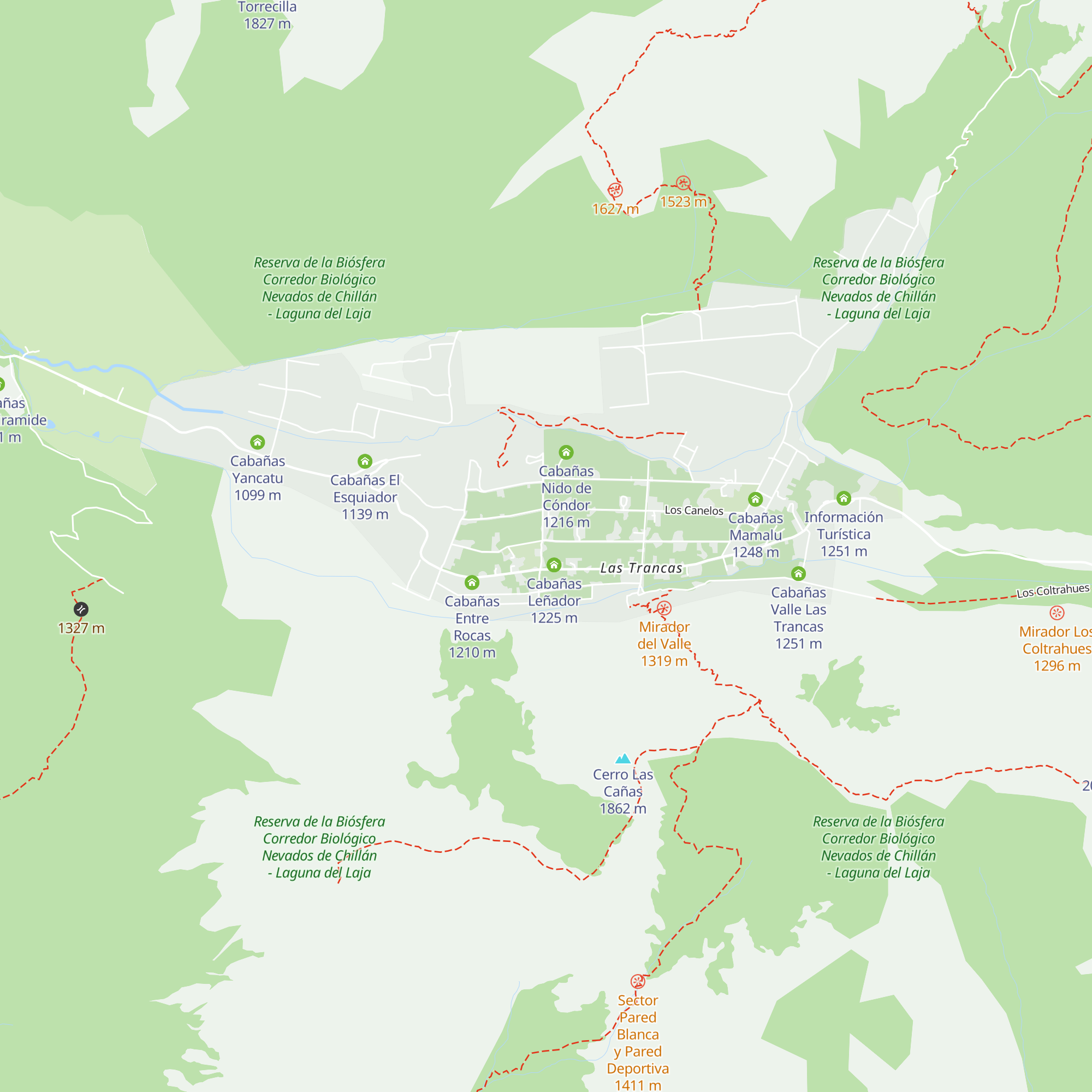 Cabañas Antué map