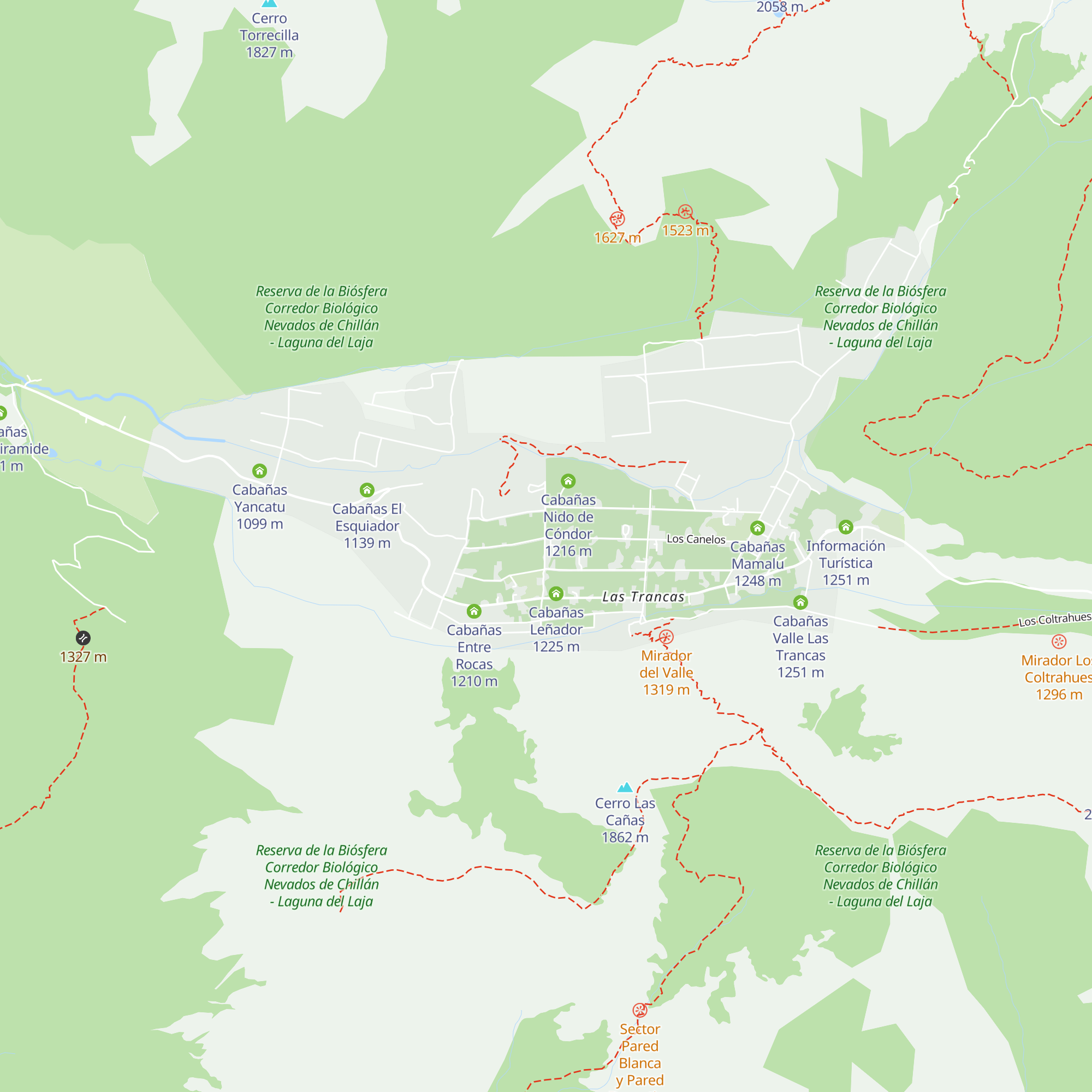Cabañas Los Ñirres map