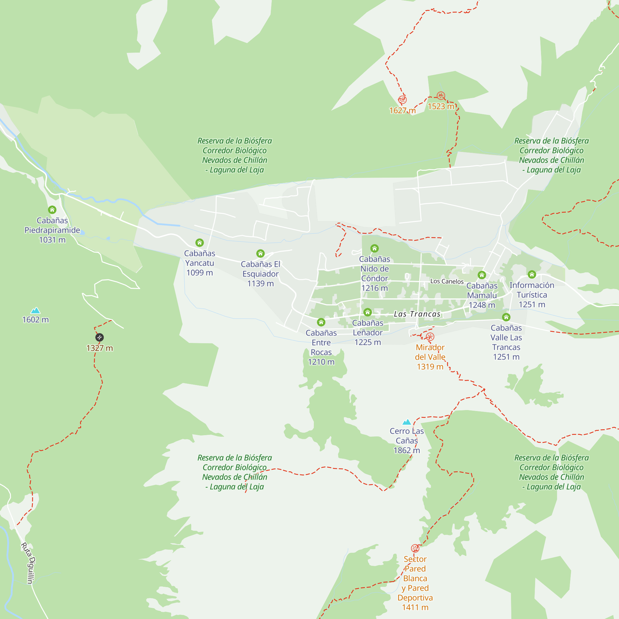 Cabañas La Baita map