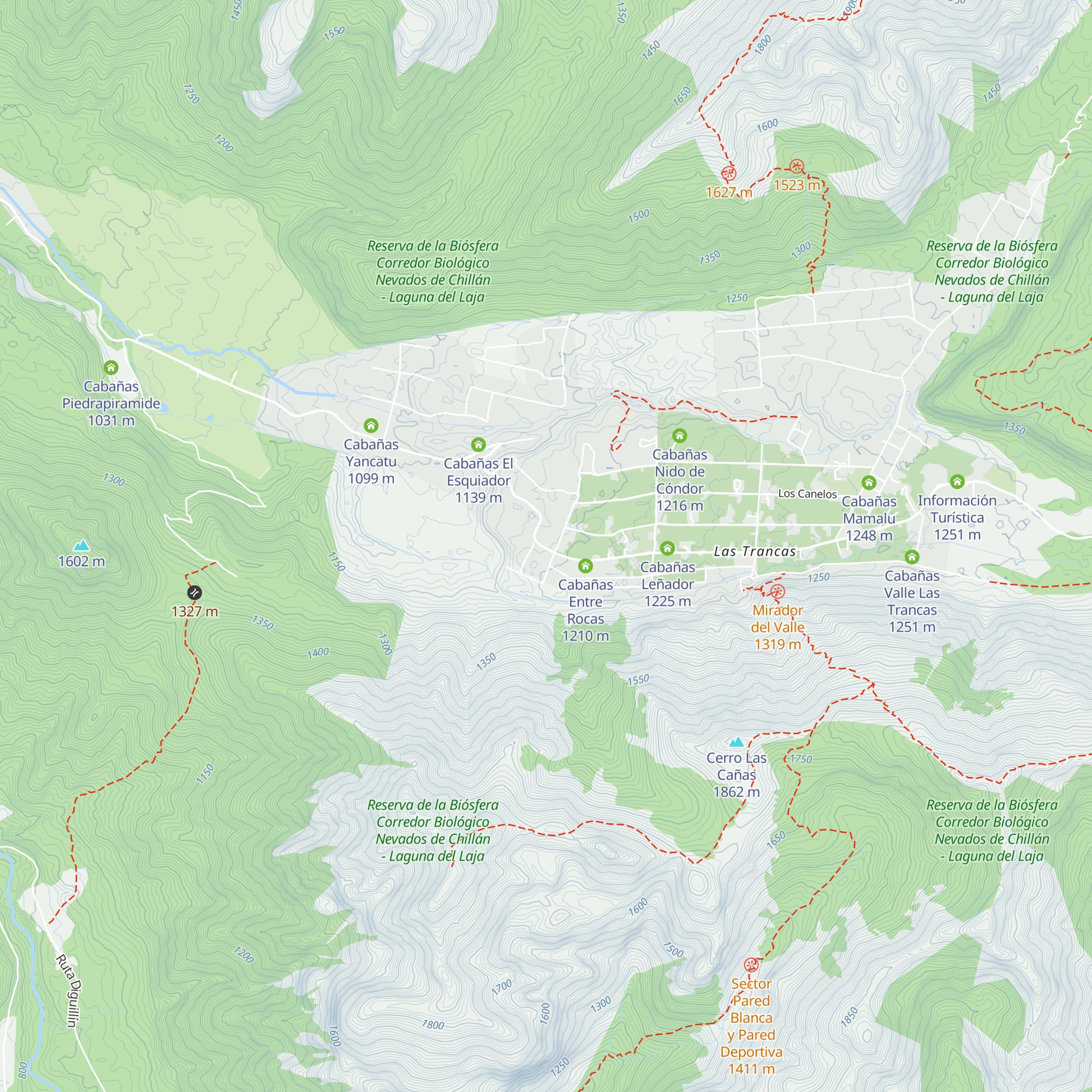 Cabañas Los Andes map