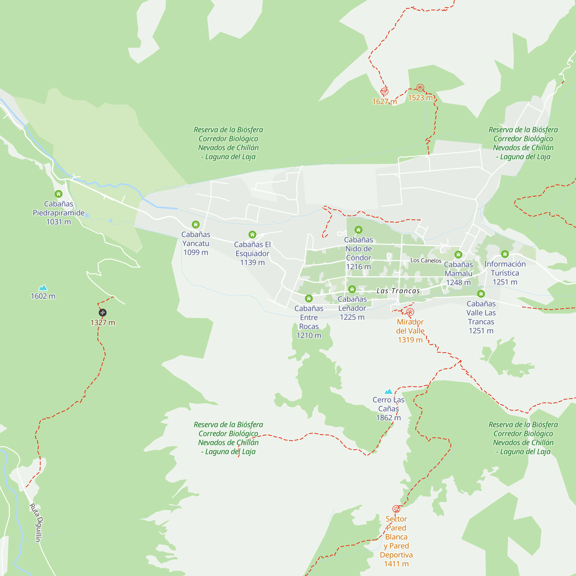 Cabañas Los Andes map