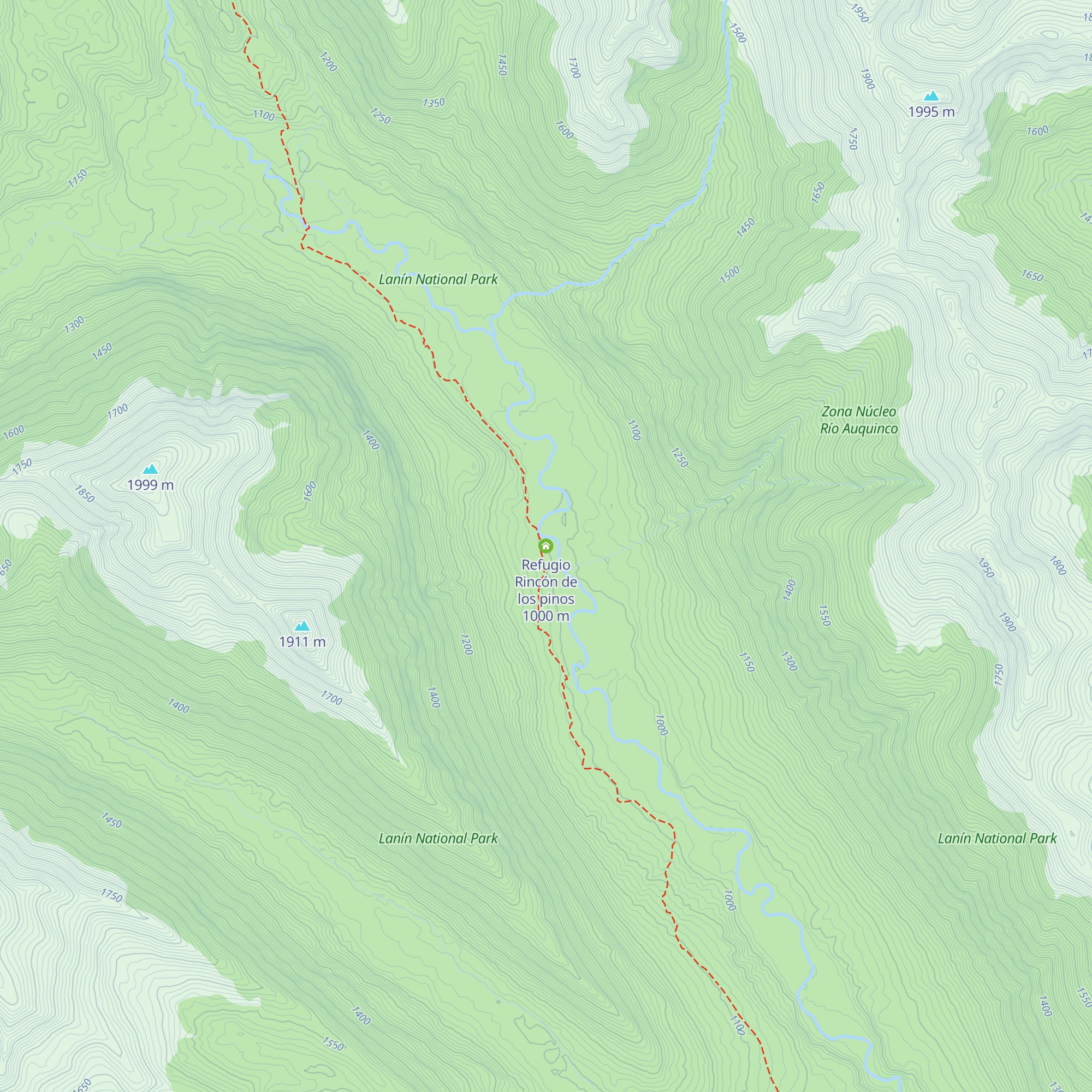 Refugio Rincón de los pinos map