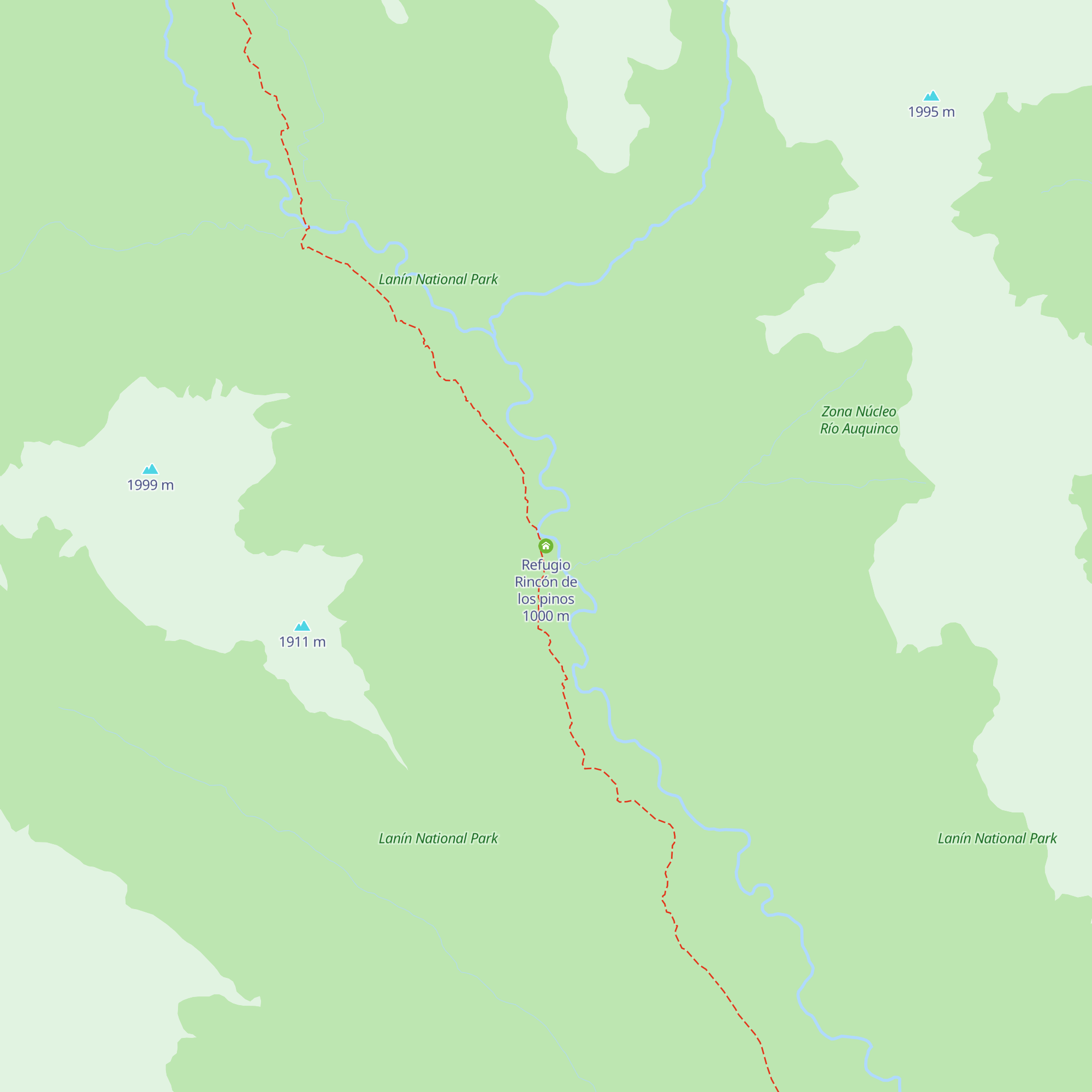Refugio Rincón de los pinos map