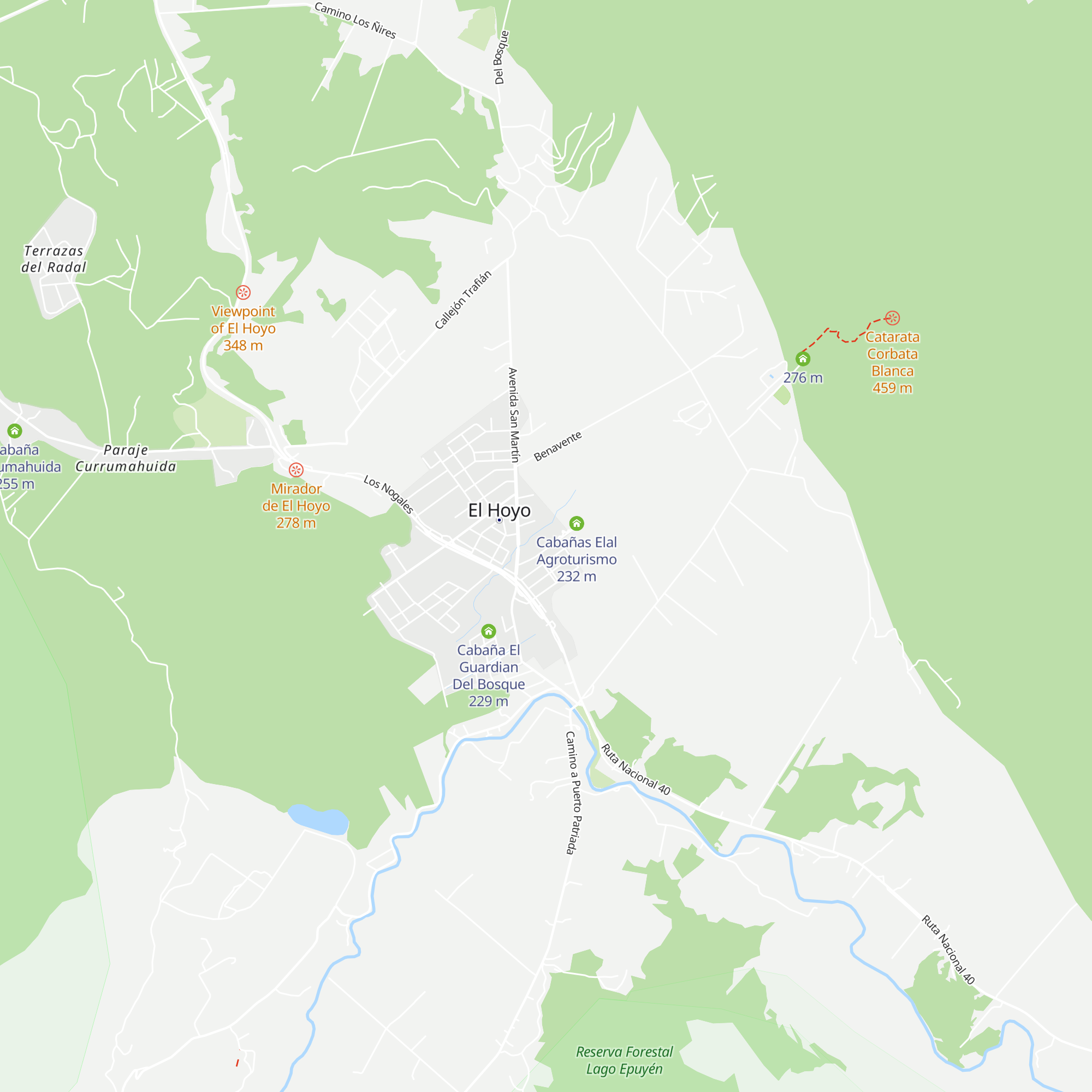 Cabañas Paraje Sureño map