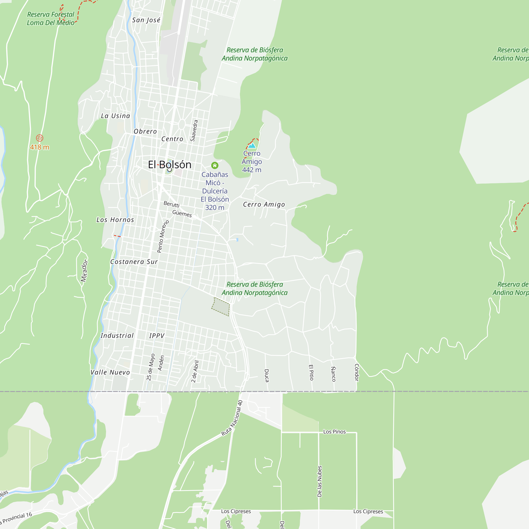 Cabañas Piedras Blancas map
