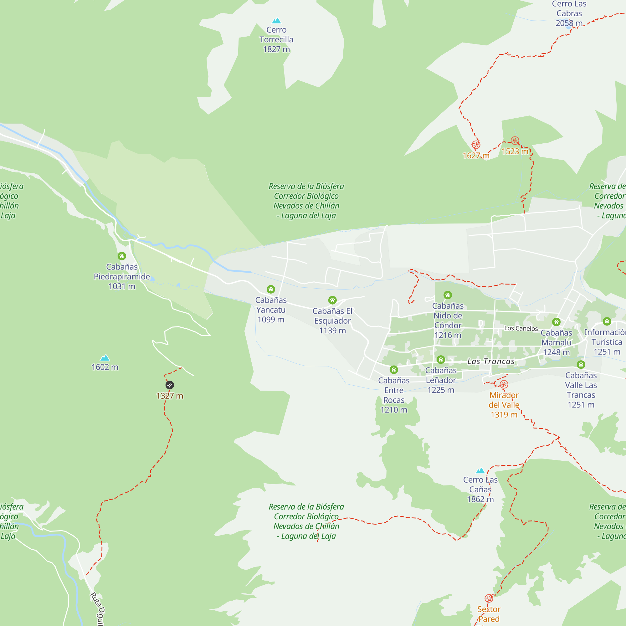 Cabañas Aguanieve map