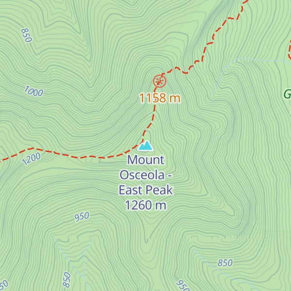 Map of Mount Osceola - East Peak
