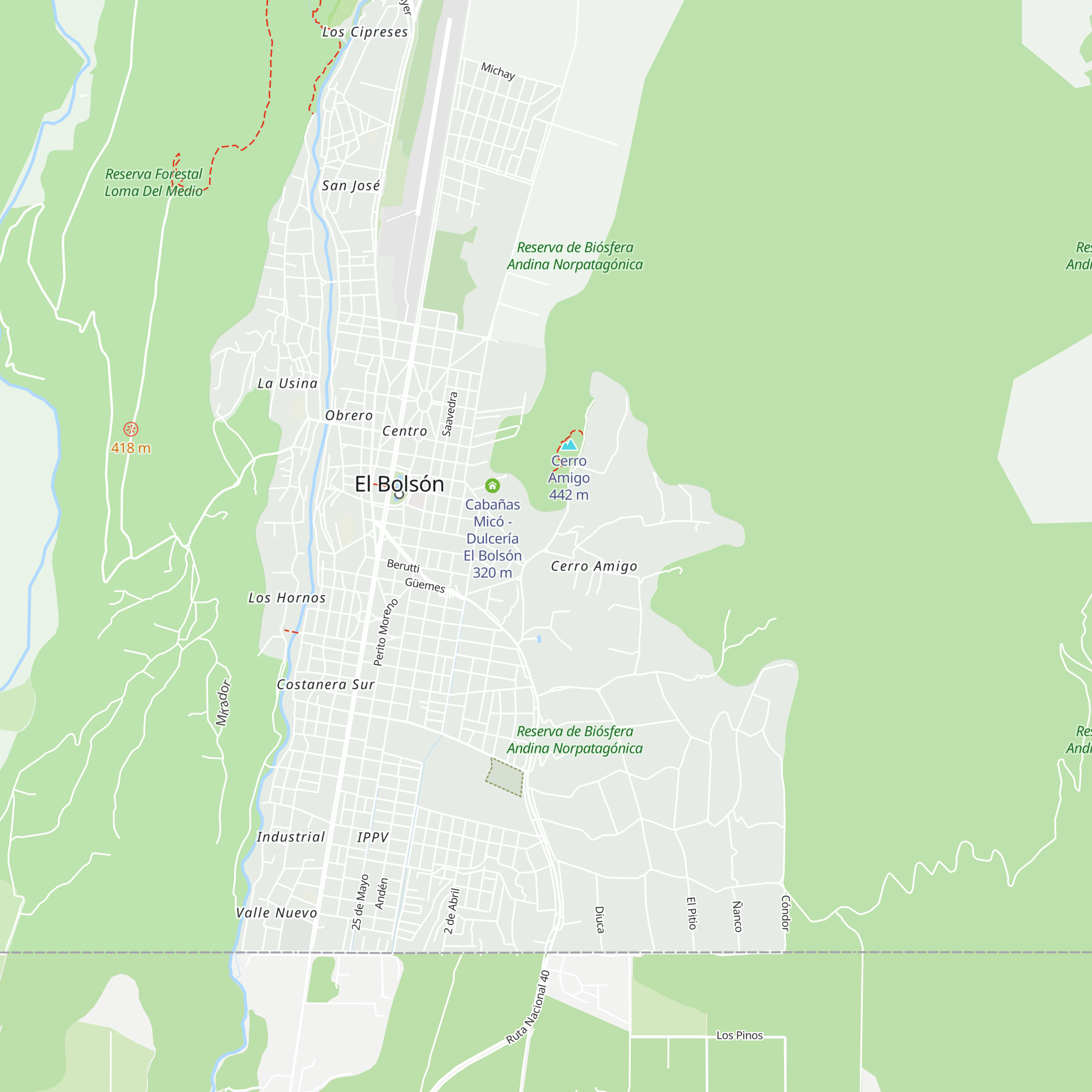 Cabaña Cerro Amigo map