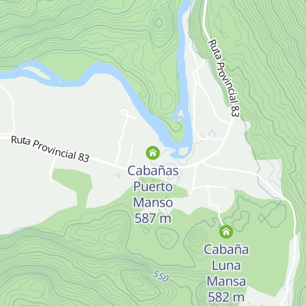 Map of Cabañas Puerto Manso