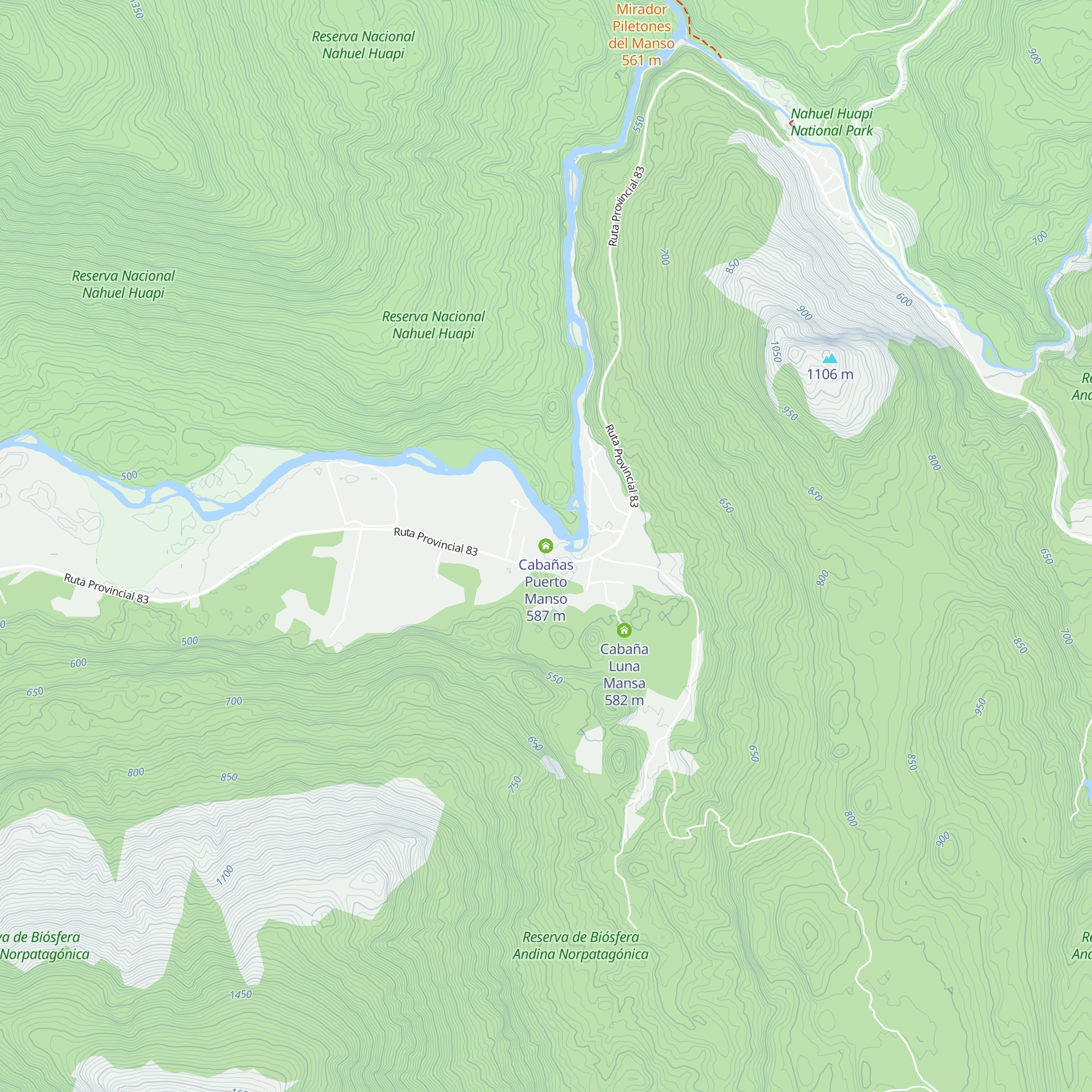 Cabañas Puerto Manso map