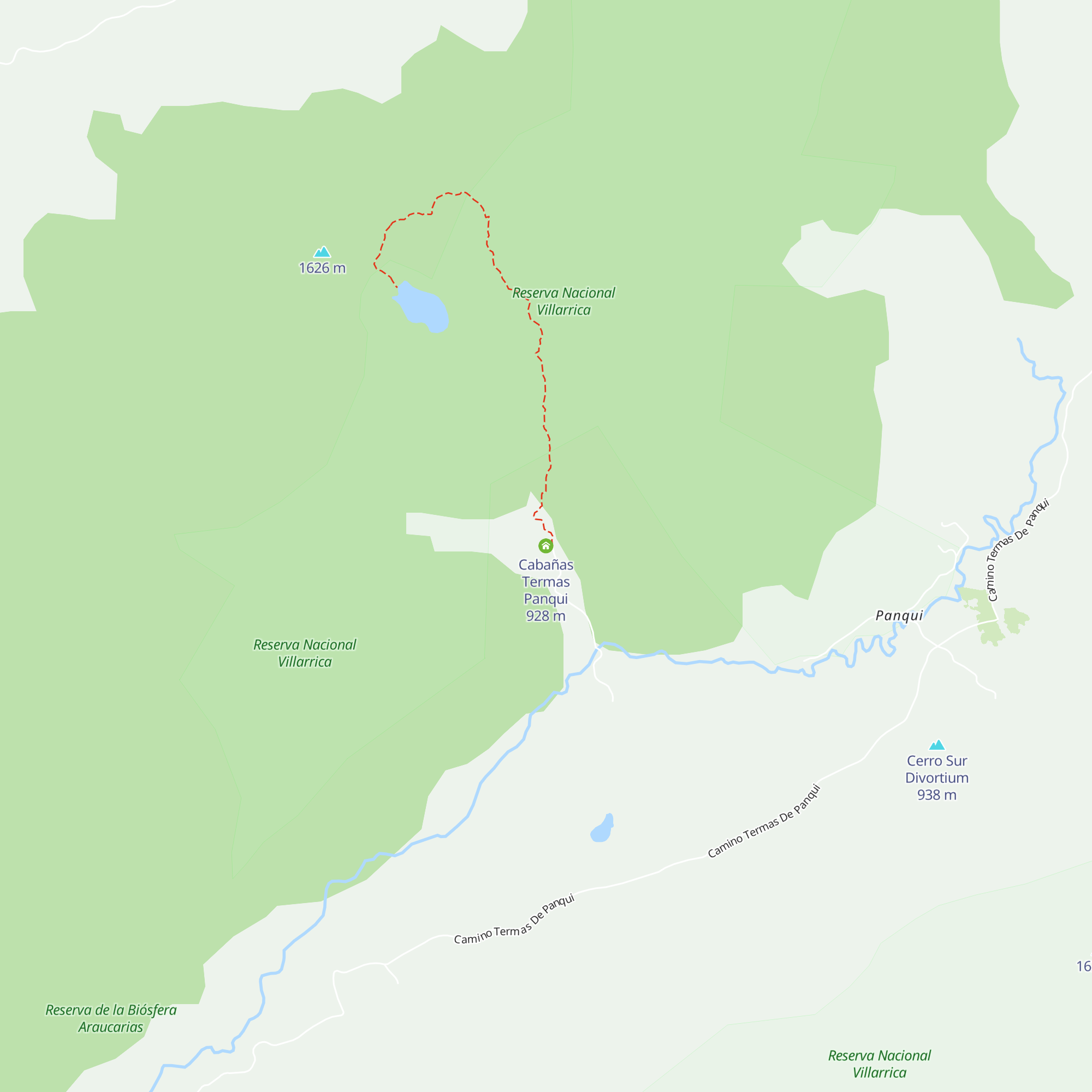 Cabañas Termas Panqui map