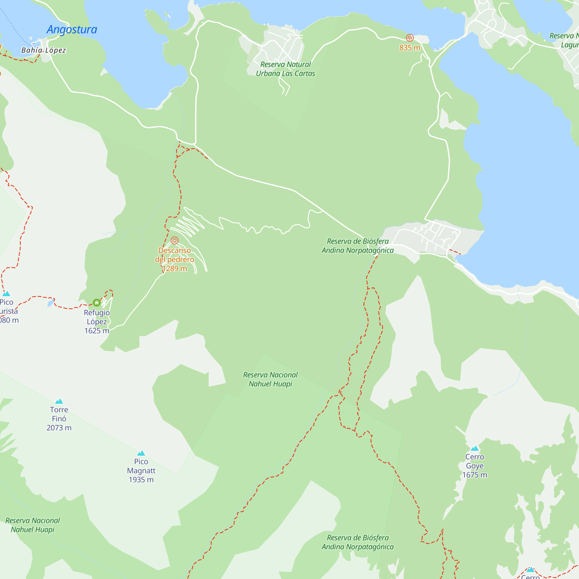 Refugio Extremo Encantado - Cerro López map