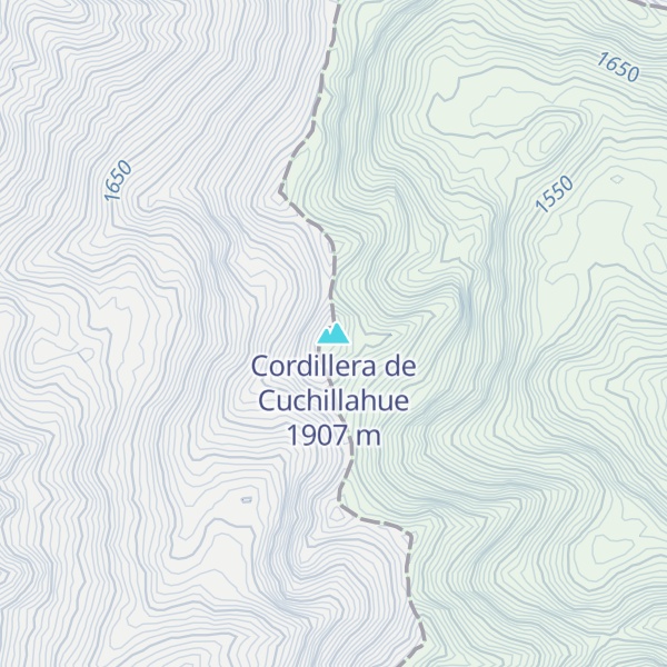 Map of Cordillera de Cuchillahue