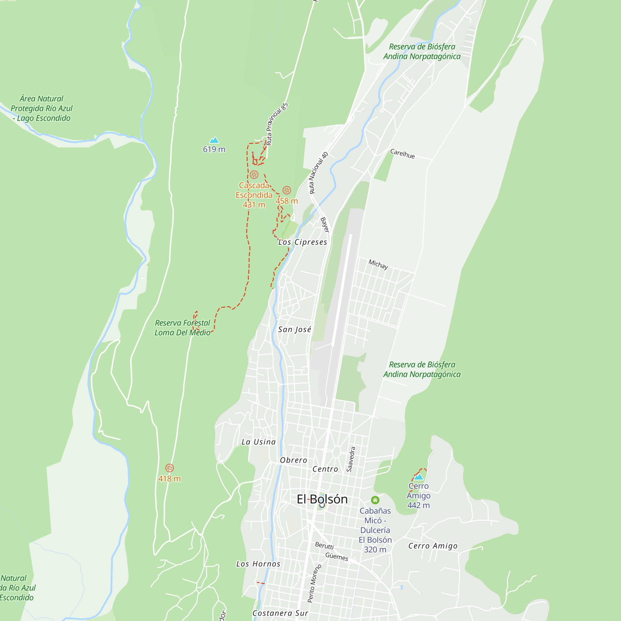 Cabañas del Campo map