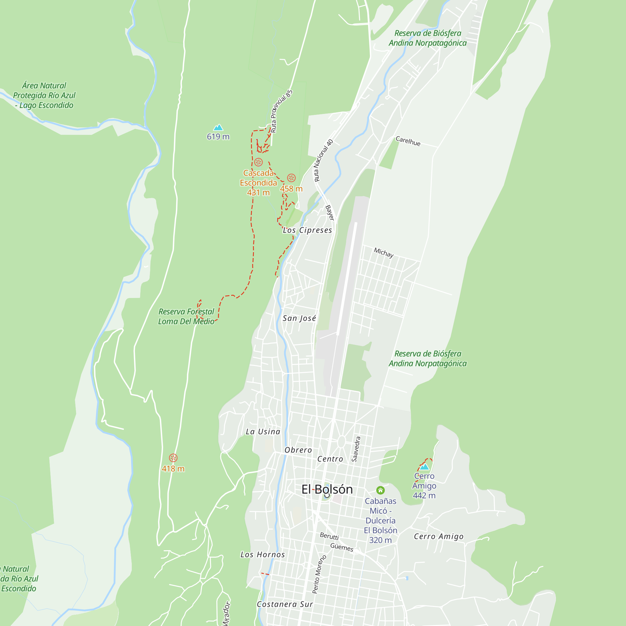 Cabañas Novielo map