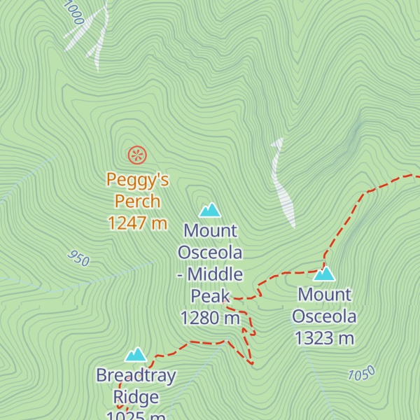 Map of Mount Osceola - Middle Peak