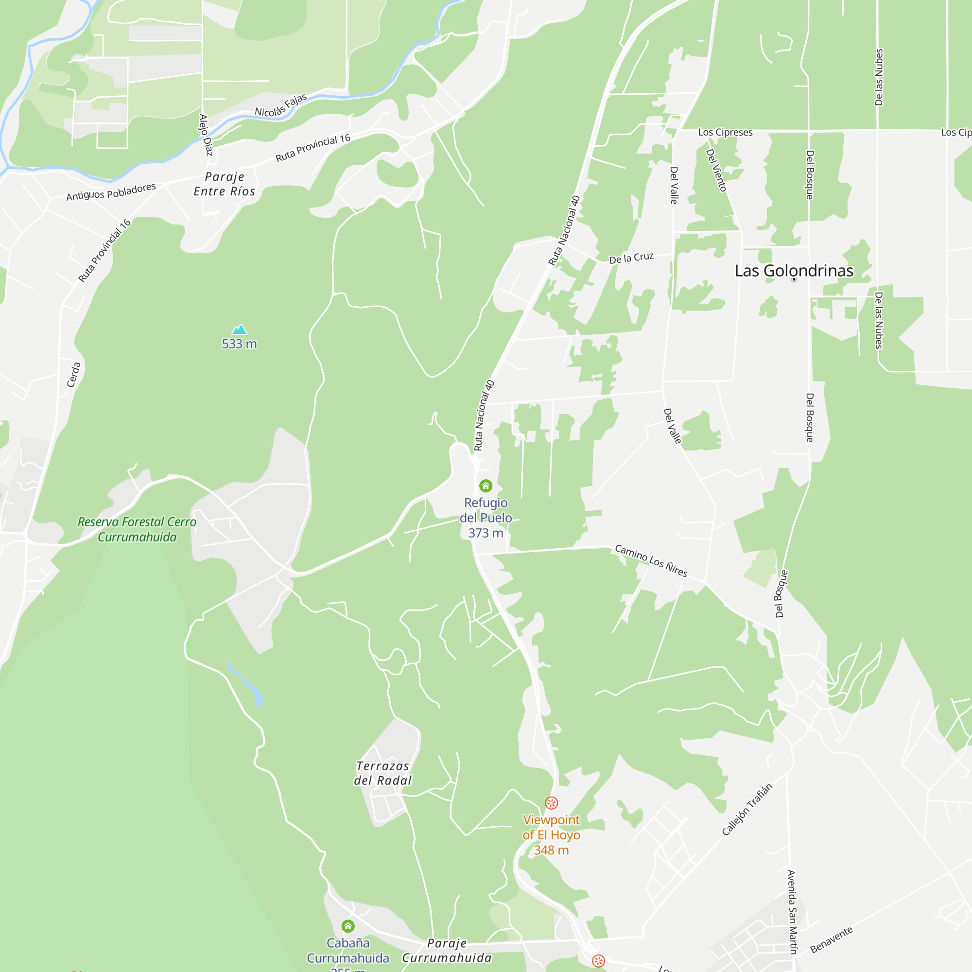 Refugio del Puelo map