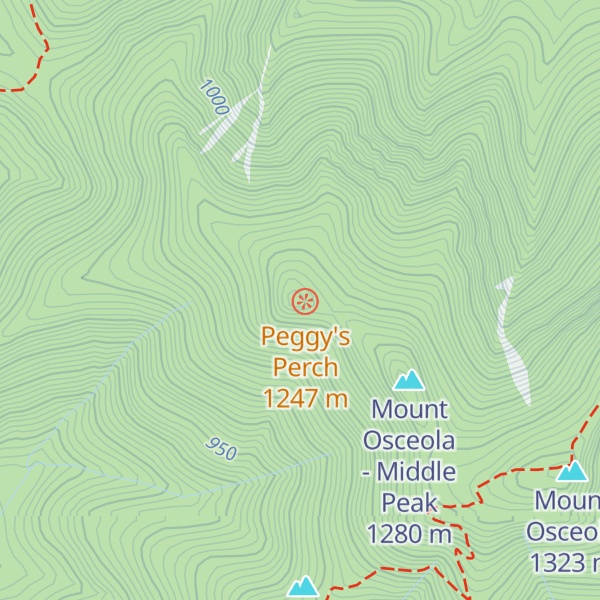 Map of Mount Osceola - West Peak
