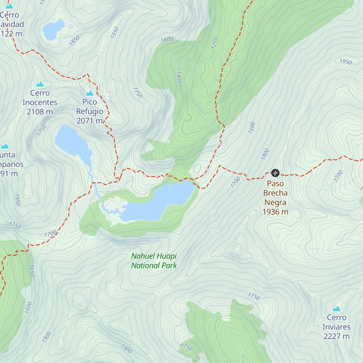 Refugio San Martín / Refugio Jakob map
