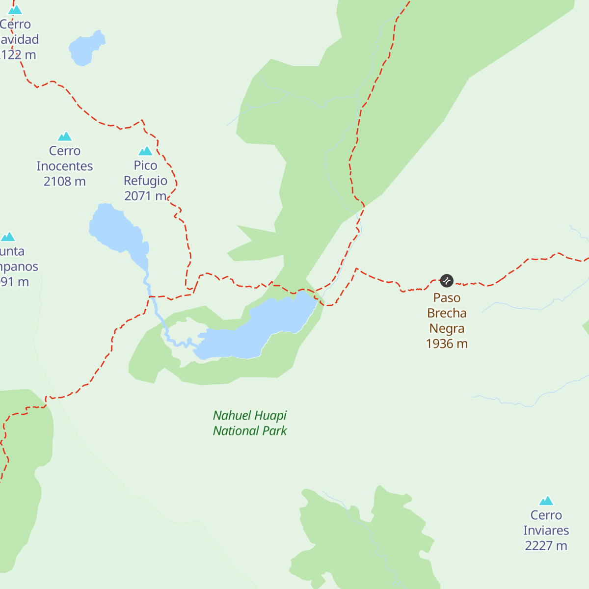 Refugio San Martín / Refugio Jakob map
