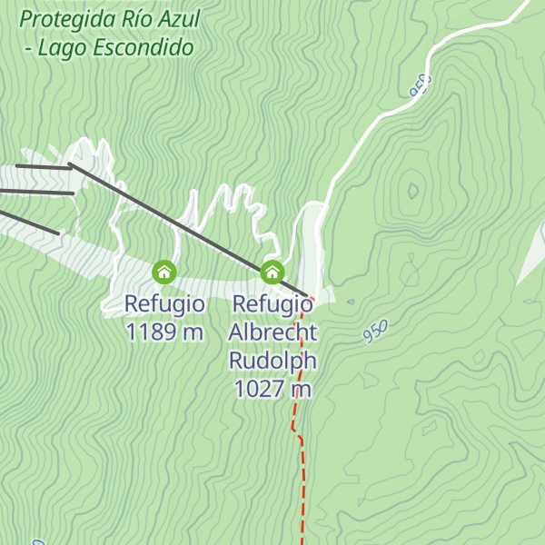 Map of Refugio Albrecht Rudolph