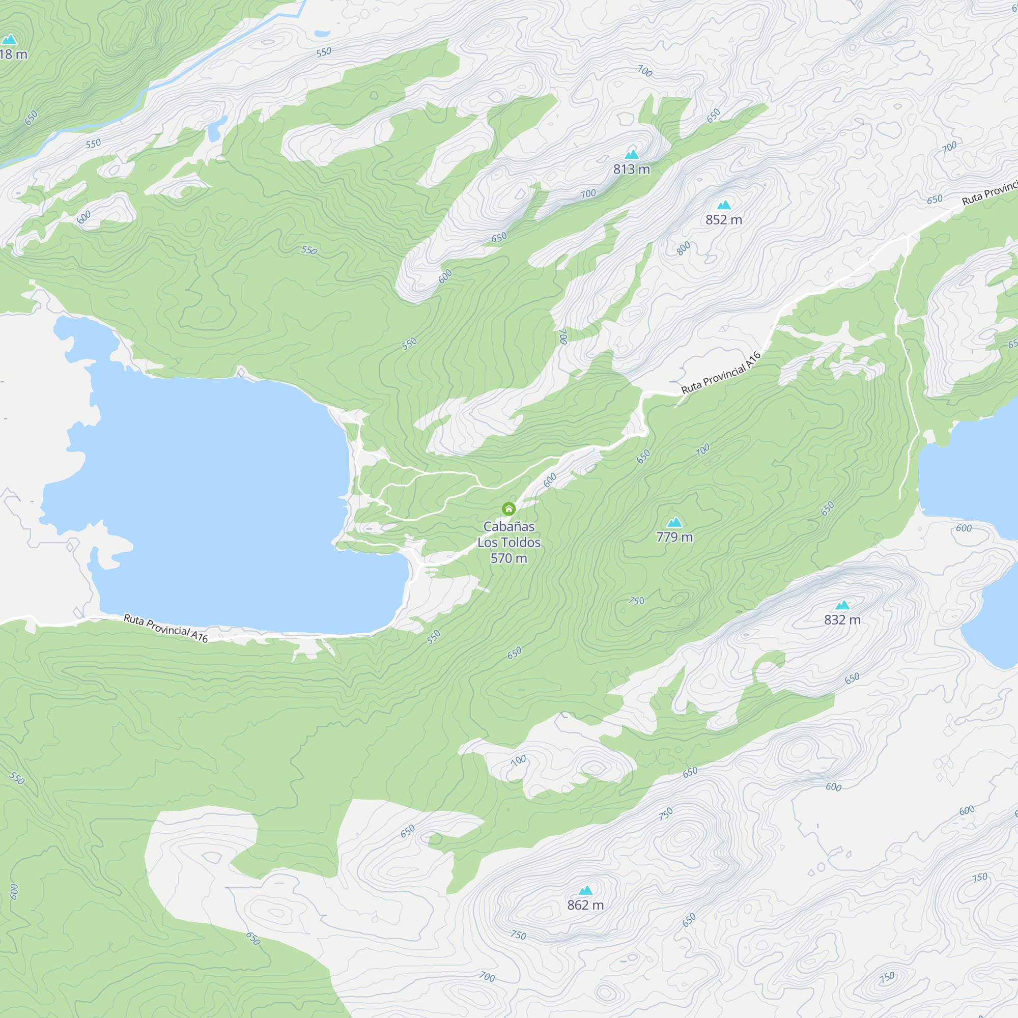Cabañas Los Toldos map