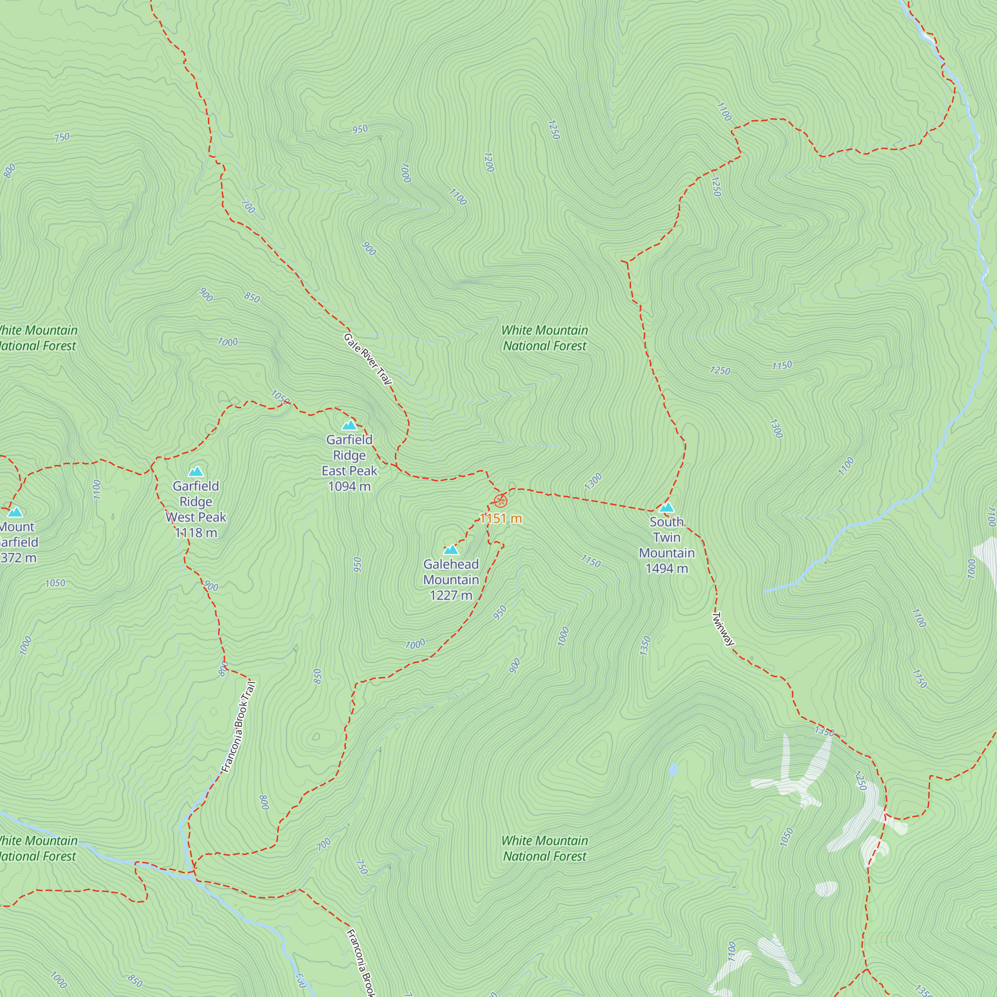 Galehead Hut map
