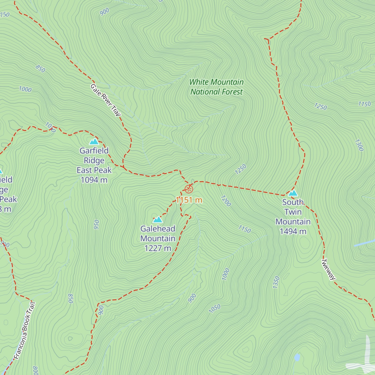 Galehead Hut map