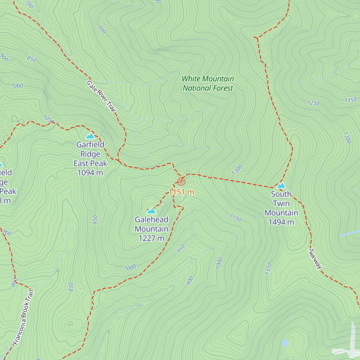 Galehead Hut map